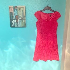 Ann Taylor Cherry Color Lacy Dress